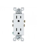 Leviton 5325-W 15 Amp, 125 Volt, Decora Duplex Receptacle, Residential Grade, Grounding, White
